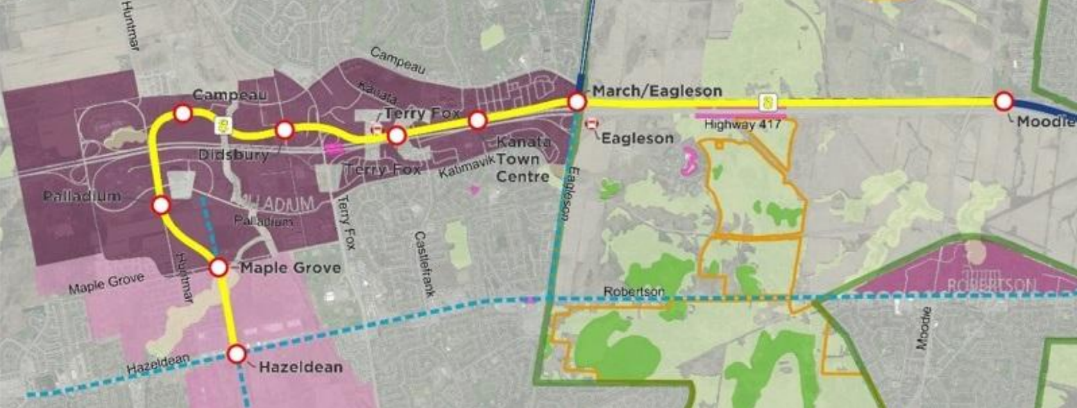 Proposed LRT Kanata route