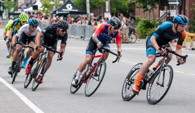Racers take part in the Preston Street Criterium