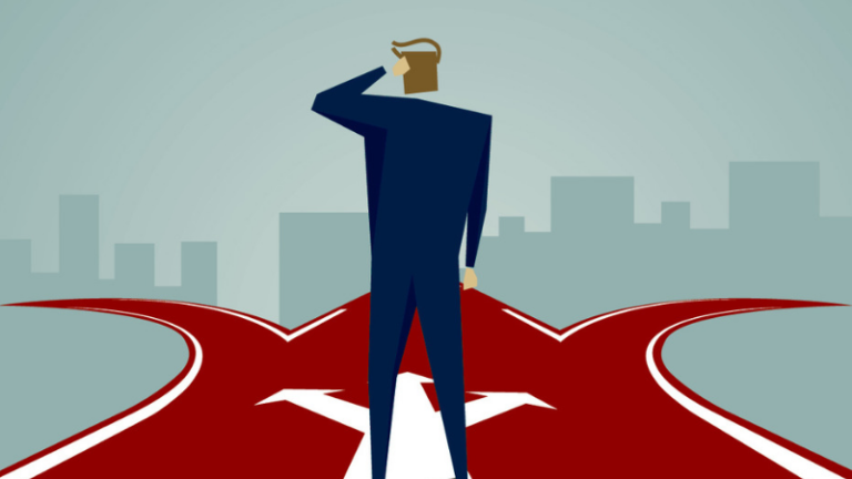 A cartoon shows a businessman scratching his head