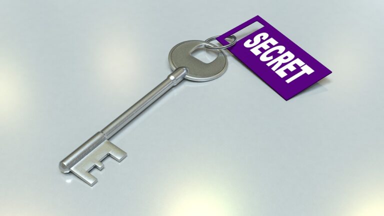 A key with a tag reading "secret" on it