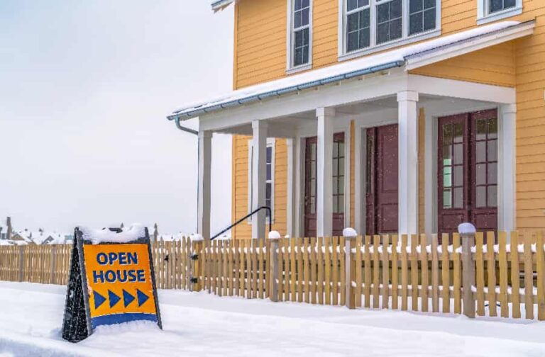 Winter home sales stock image