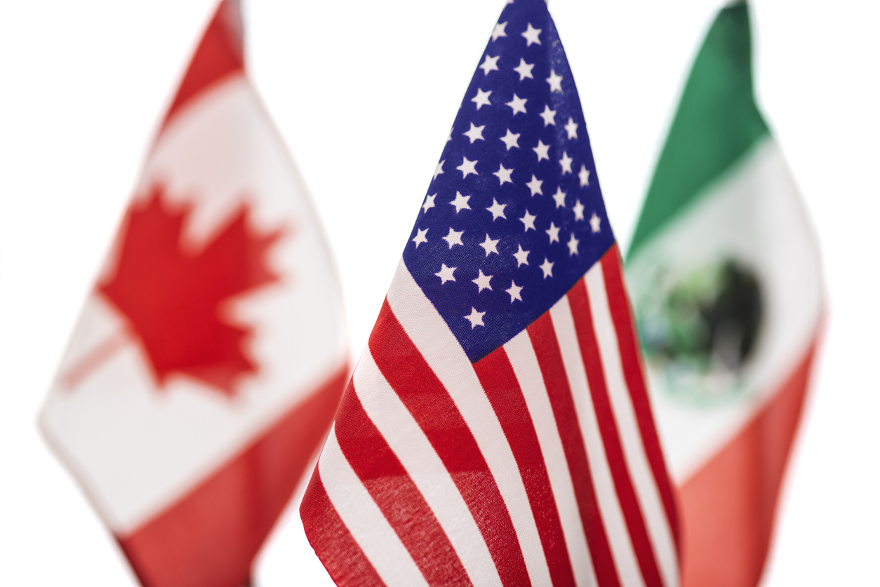 Canada U.S. Mexico flags
