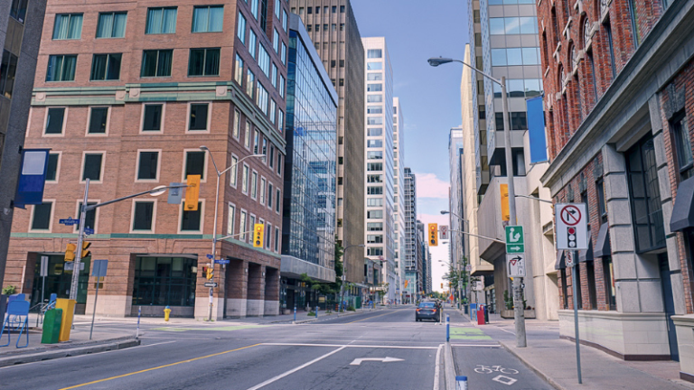 A street in Ottawa's downtown core