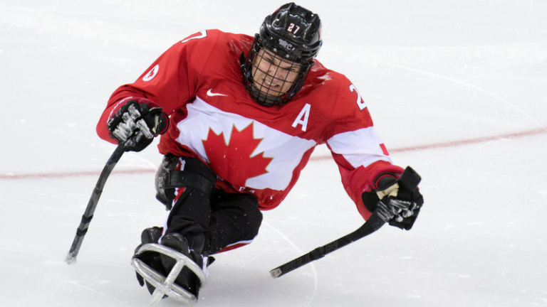 A member of Canada's sledge hockey team