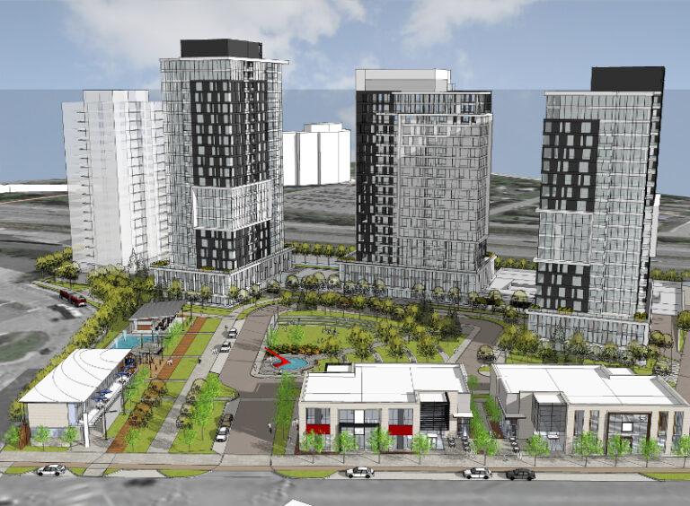 An 840-unit apartment complex is being developed near the Blair LRT station.