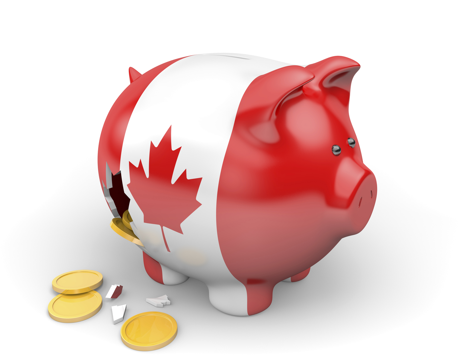 Broken Canadian piggy bank