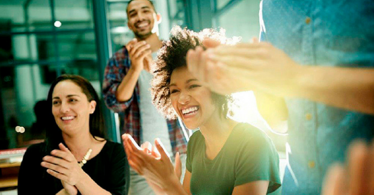 A group of students working together.