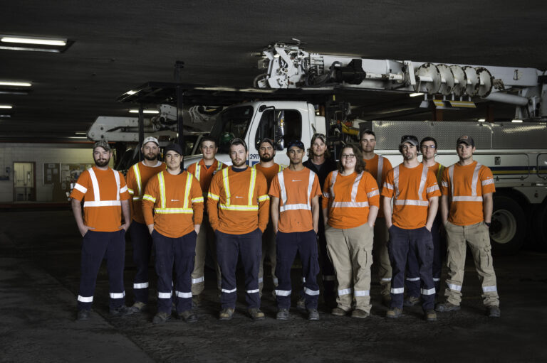 A team of Hydro Ottawa technicians