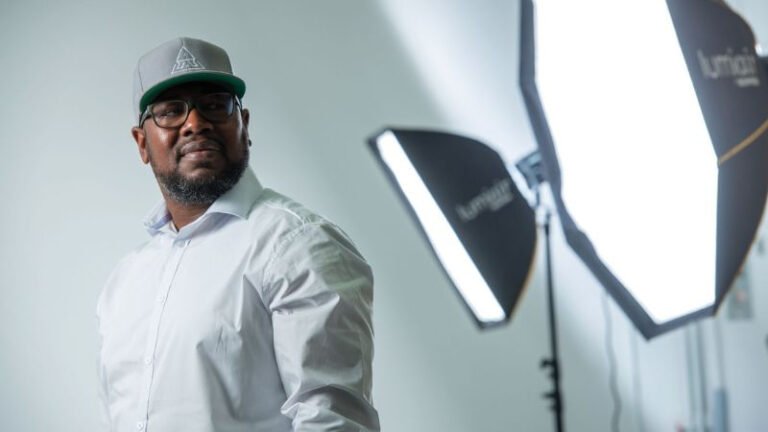 Entrepreneur Weggon Allen in his photography studio