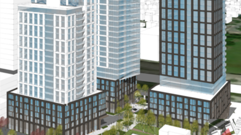 Colonnade BridgePort submits architectural plans for proposed redevelopment of the site of the former Granite Curling Club in Westboro.