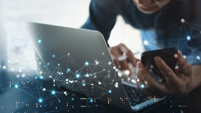 Wireless networking stock image