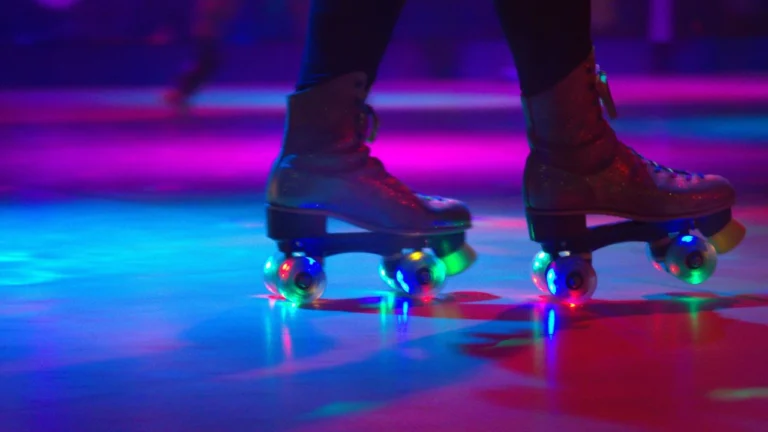 close up of rollerskates