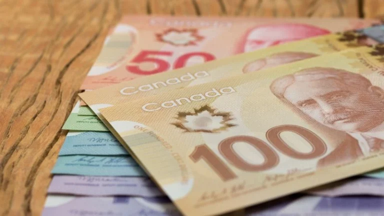 Canadian money stock photo