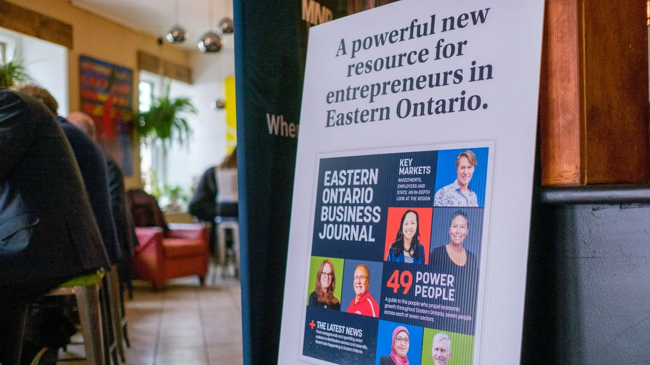 an EOBJ poster welcoming attendees to the celebratory luncheon