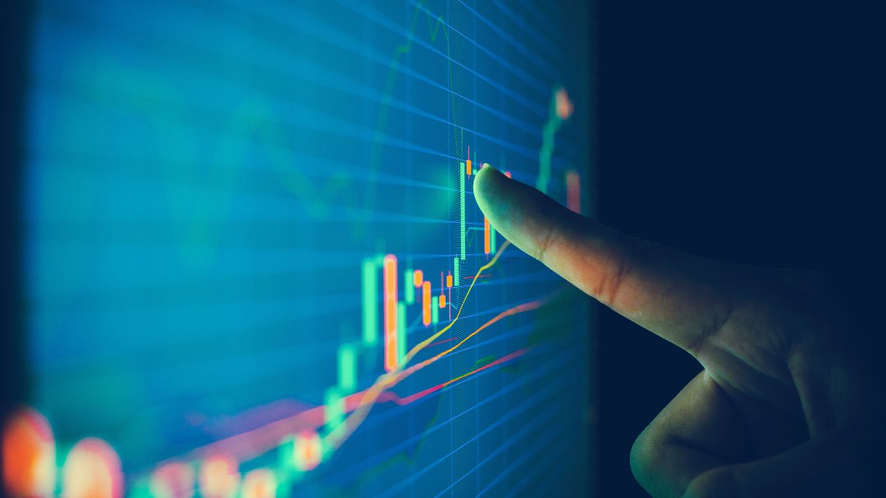 economy graph stock image