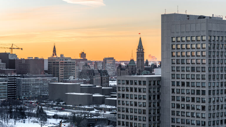Downtown Ottawa winter skyline