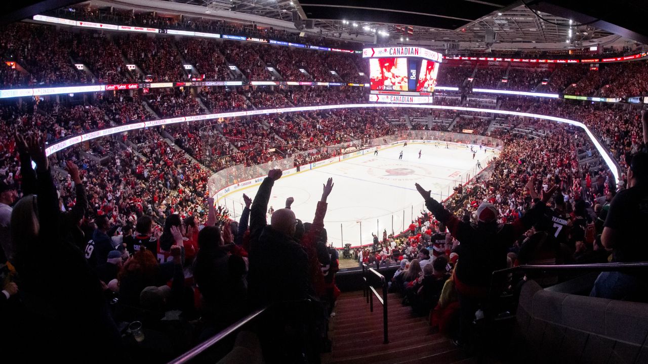The Ottawa Senators on the ice
