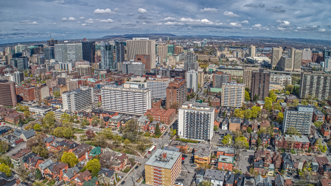 Downtown Ottawa aerial view