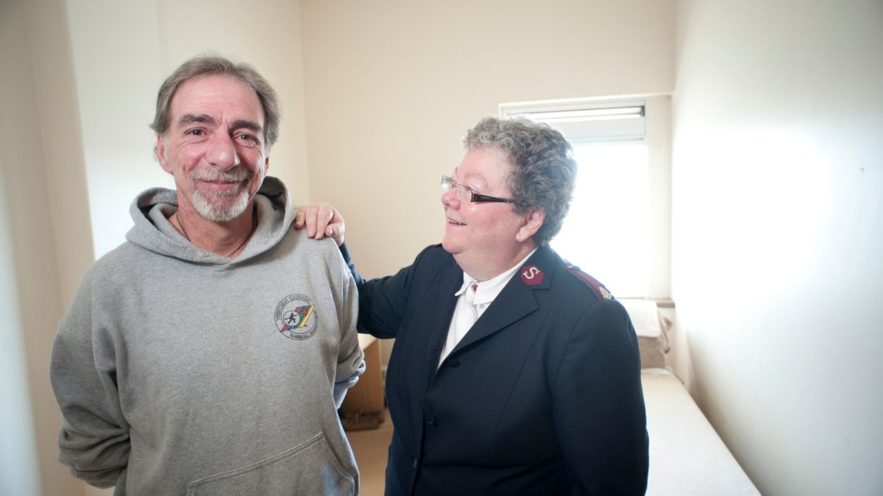 Salvation Army officer and client