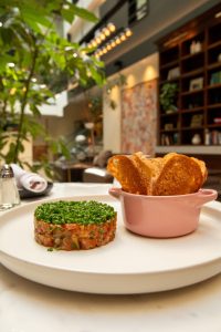 The salmon tartare at Cocotte Bistro