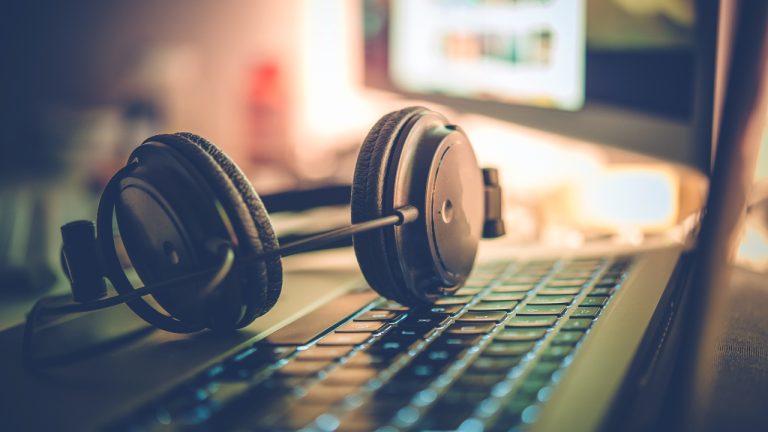 Music streaming stock image