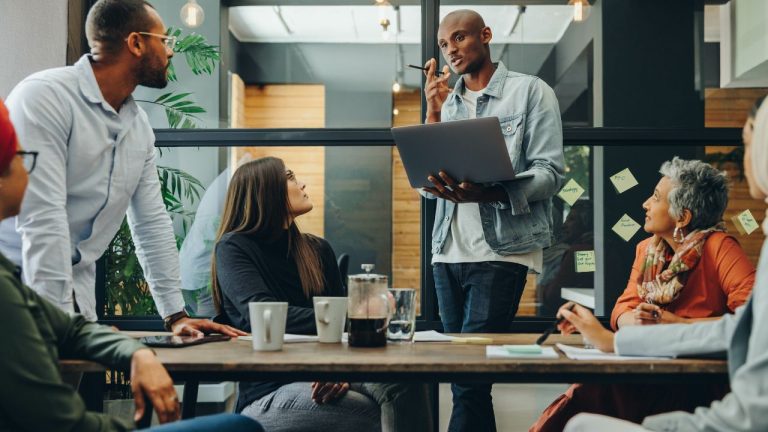 Diverse team of immigrant workforce