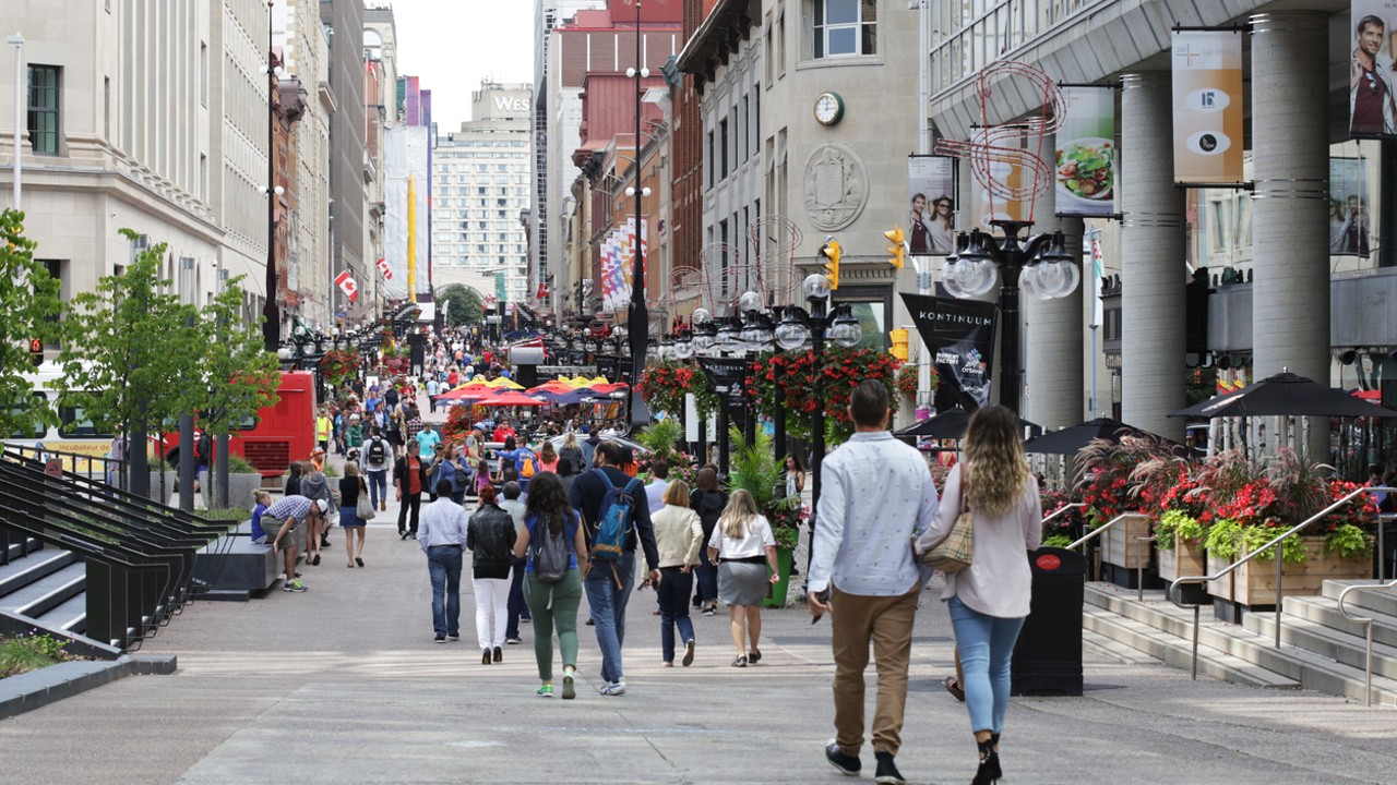 People walking along Sparks Street - BIA