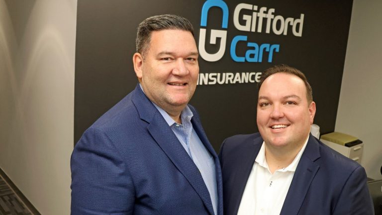 Adam Kane (left) and Rick Chase recently joined Ottawa-based Gifford Carr Insurance Group. Photo by Caroline Phillips