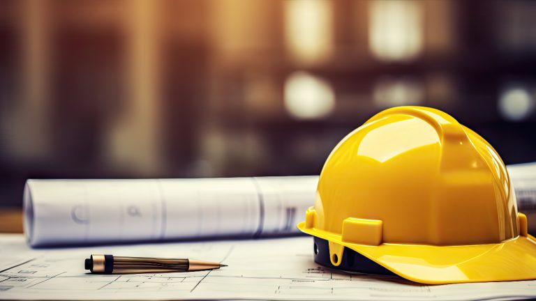 Construction blueprint stock image
