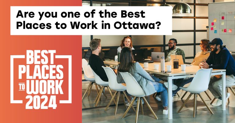 best places to work graphic 2024. Text reads: Are you one of the best places to work in Ottawa?