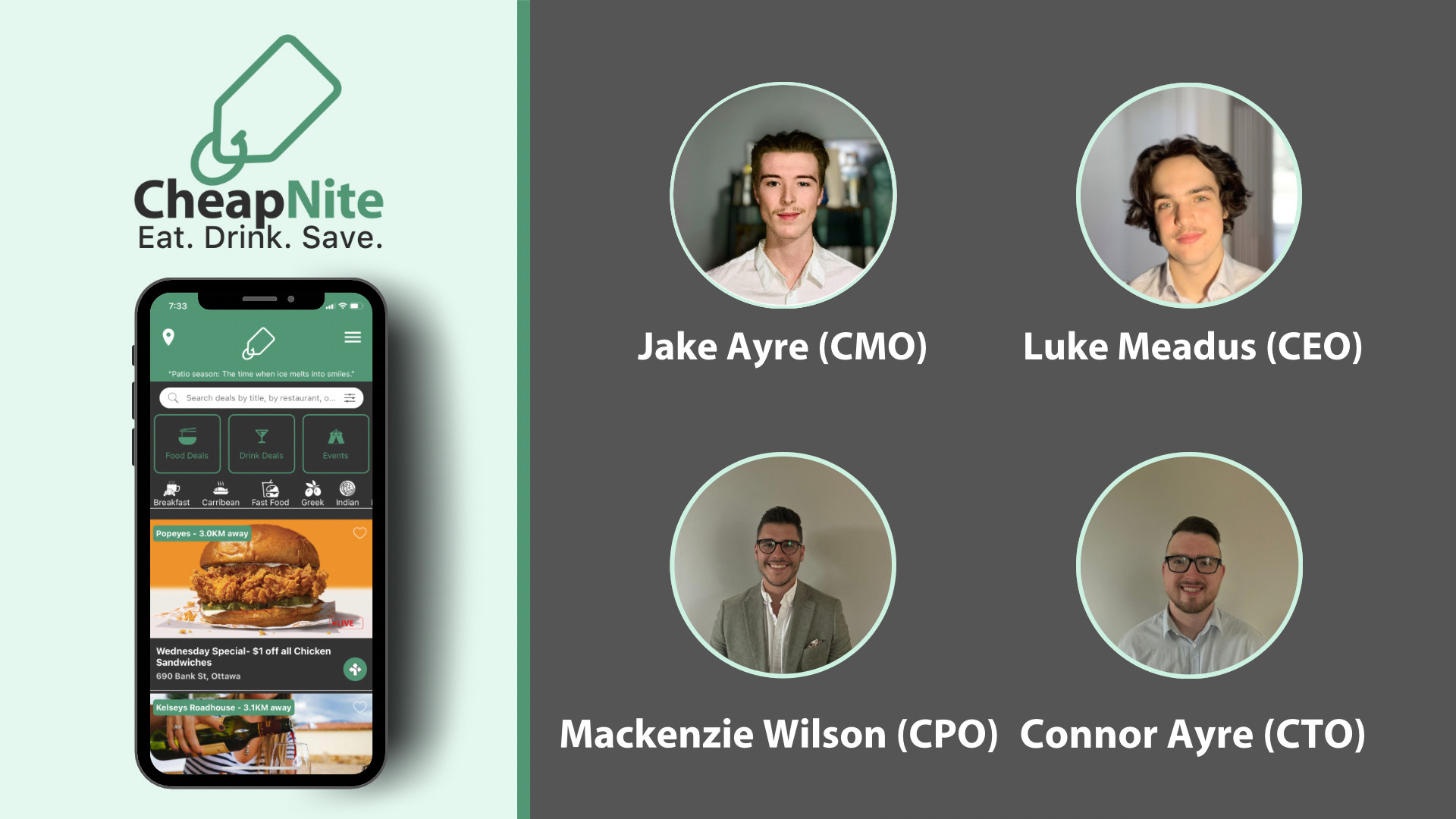 A group of current and former Carleton University students created the CheapNite app to connect users with deals. (Supplied)