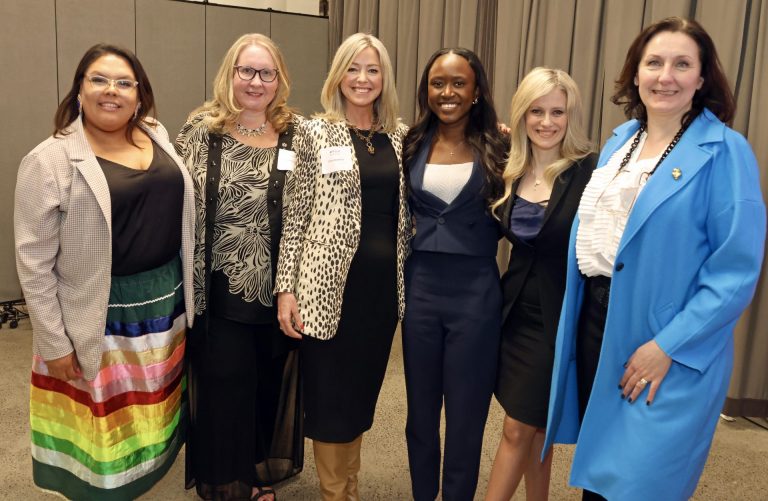 From left, Natasha Hiltz-Commanda, Katherine Cooligan, Cara Vaccarino, Patricia Burhunduli, Sonya Shorey and Dr. Florence Dzierszinski at an International Women's Day event presented by Women for Mental Health for The Royal. Photo by Caroline Phillips Women's Day