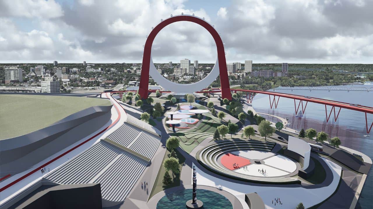 A rendering of the #LoopBreton project Sens arena for LeBreton Flats