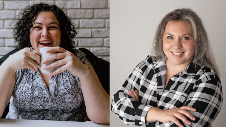 Sarah Allison (Left), co-founder of the Trained to Help Project and Positivist Group owner Erin Patchell.