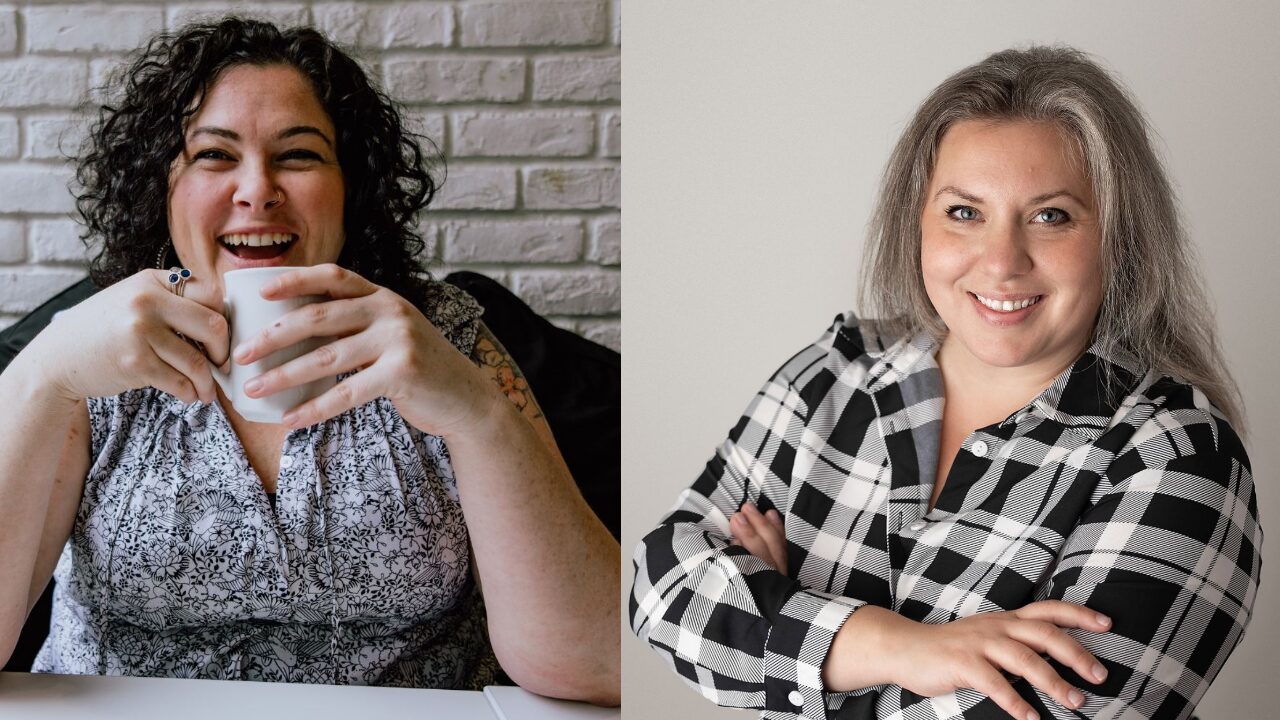 Sarah Allison (Left), co-founder of the Trained to Help Project and Positivist Group owner Erin Patchell.