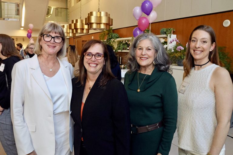 From left, MPP Lucille Collard with guest speakers Carole Myre, Helen Hirsh Spence and Danielle Drever at an International Women's Month reception she hosted at Jackson Café, at the Ottawa Art Gallery on Friday, March 29, 2024. Photo by Caroline Phillips
