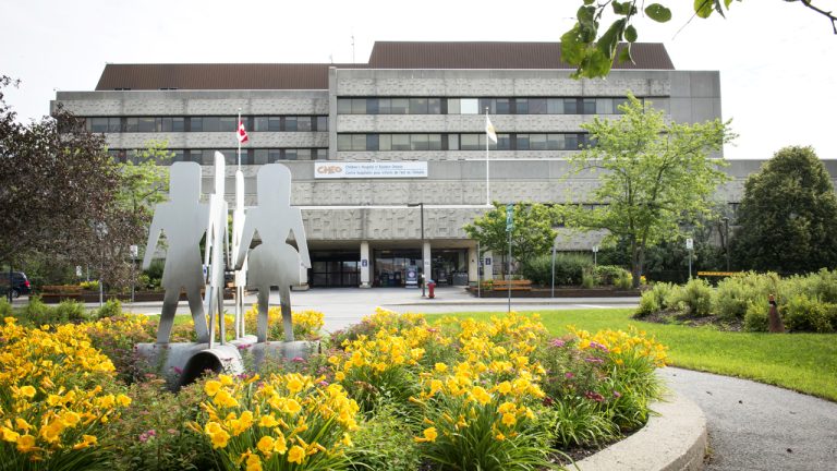 The front of CHEO, the children's hospital of eastern ontario in Ottawa, Canada