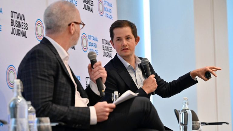 David Coletto spoke at the WBGS launch on May 29. Photo by Mark Holleron. business confidence index Lansdowne arena