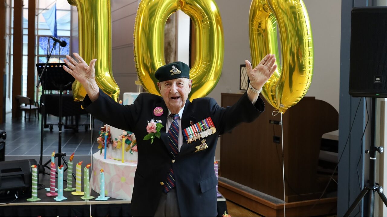 Perley Health Century Club member Roland Lalonde at his 100th birthday celebration.