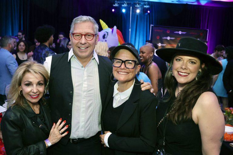 John Sicard, CEO of Kinaxis, the presenting sponsor of the 5th Annual Capital Music Awards, and his wife, Pina Sicard, far left, at the Bronson Centre on Thursday, May 16, 2024, with Canadian Live Music Association president and CEO Erin Benjamin and Melanie Brulée, executive director of the Ottawa Music Industry Coalition. Photo by Caroline Phillips