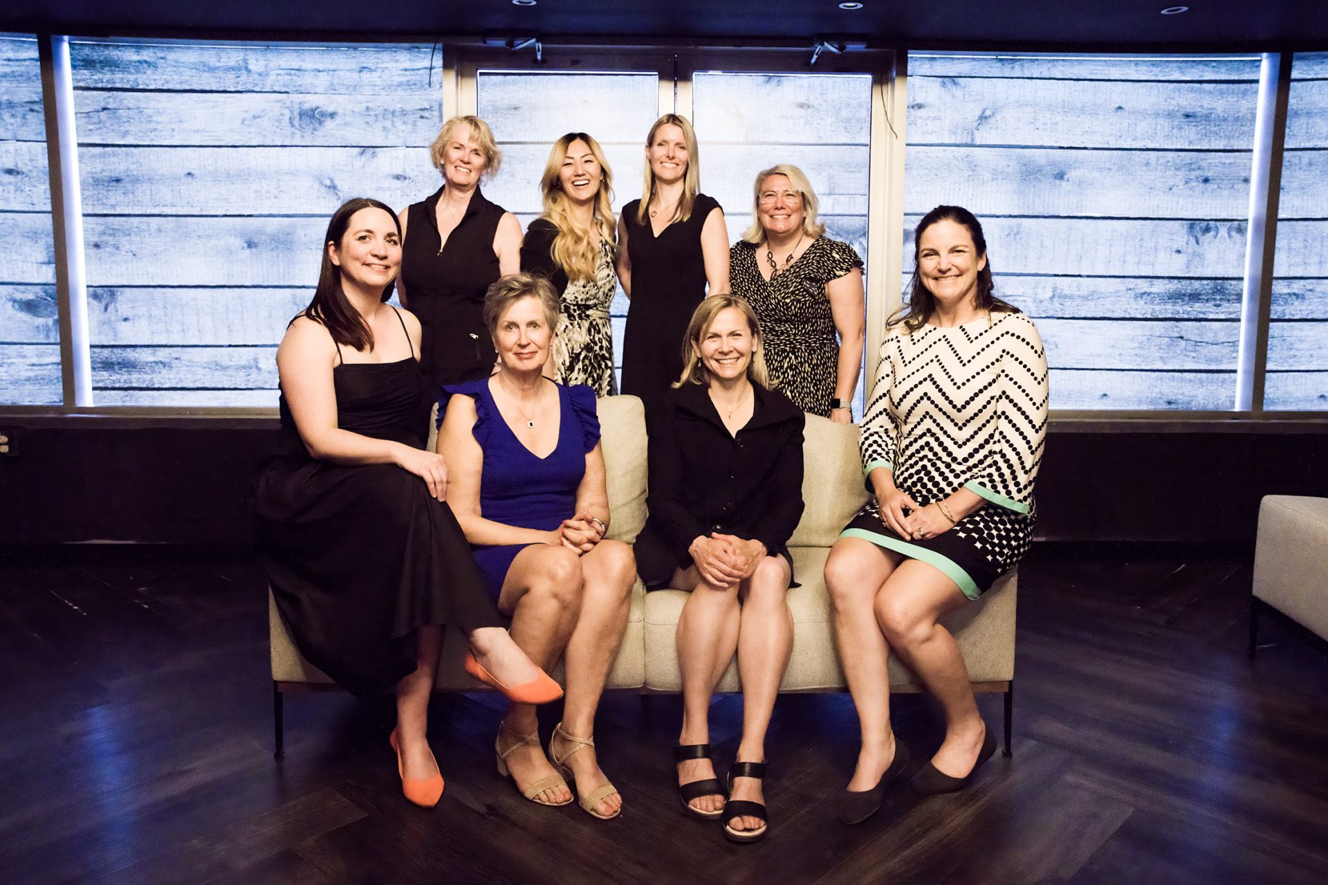 Back row, from left, Nancy Graham, Sue Perron, Laura Tippett, Delphine Haslé and (seated in front row, from left) Natalie Cox, Diana Lidstone, Tonya Bruin, Jenny Mitchell were among the finalists announced during a reception held Friday, June 21, 2024, at Rideau Carleton Casino, Future Hard Rock for a Businesswoman of the Year Award, which will be announced and handed out at a gala dinner this October. Photo by Eva Wong of Eva Wong Photography