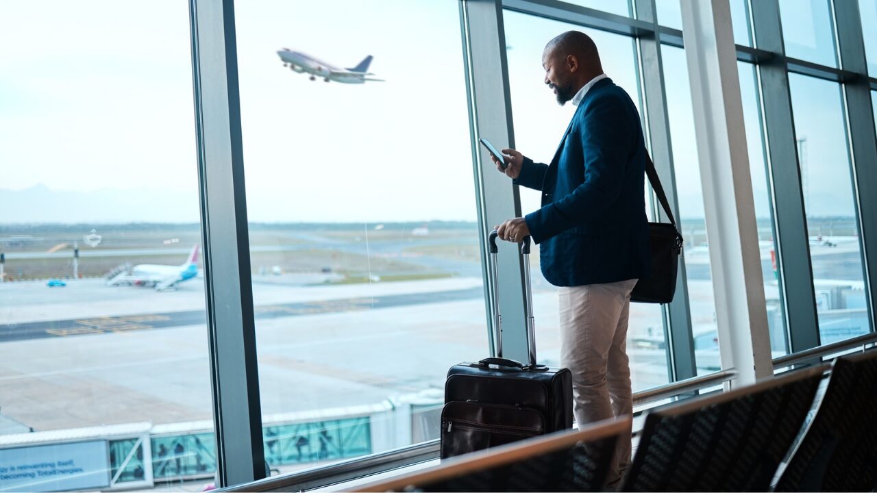 A business man at the airport.