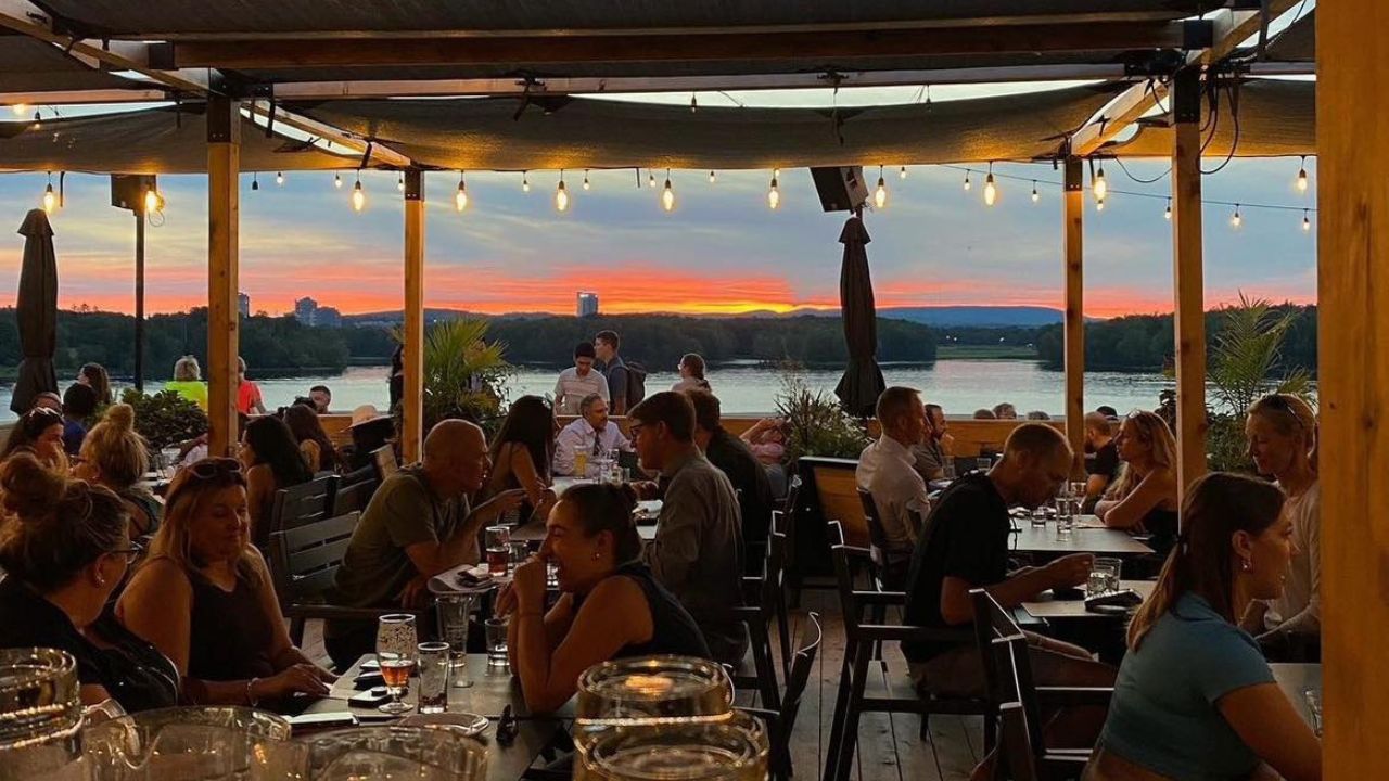 The Tavern on the Falls patio has been busy despite Ottawa's extreme heat warnings. Photo by Tavern on the Falls.