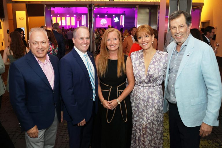 From left, Tim Kluke, president and CEO of The Ottawa Hospital Foundation, Cameron Love, president and CEO of The Ottawa Hospital, Janet McKeage, chair of The Ottawa Hospital Foundation, Marjolaine Hudon, regional president of presenting sponsor RBC, and Roger Greenberg, chair of the hospital's Campaign to Create Tomorrow, at the It's Time celebration held at the Shaw Centre on Saturday, June 22, 2024. Photo by Caroline Phillips
