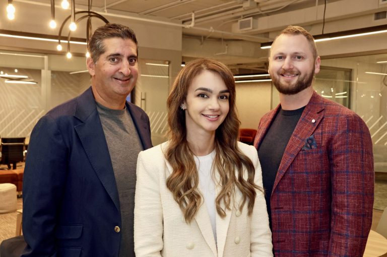 From left, Neil Malhotra, CFO of Claridge Homes, Riverstone Retirement Communities; family law lawyer Rachel Braatz; and Fullscript CEO and co-founder Kyle Braatz are co-chairing CHEO's major fundraising campaign to transform pediatric care at the children's hospital. Photo by Caroline Phillips