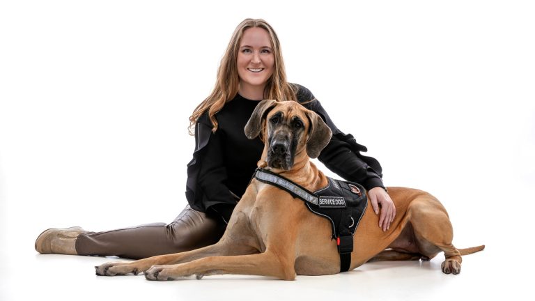 Michelle Weger and her service dog, Quinn. (Photo provided by Michelle Weger)