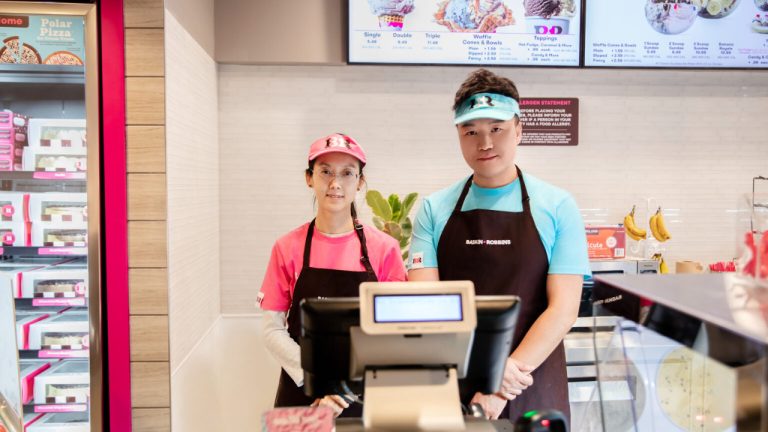 Lina Qu (left) and Ronnie Liu (right) have embarked on a 10-year, 10-store agreement with Baskin Robbins in Ottawa. Photo provided.