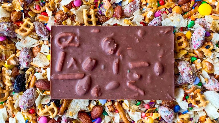 The "everything but the kitchen sink" chocolate bar by Alicja Confections. Photo provided by Alicja Buchowicz.