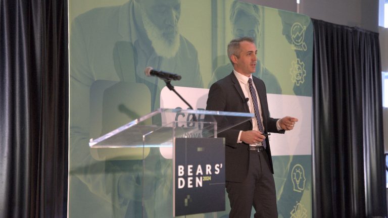 William Jones, CEO and co-founder of Leynek Medical, won for his pitch at the 2024 Bears' Den event on Wednesday, Nov. 20. Photo by Nice Peter, CHEO Creative Services.