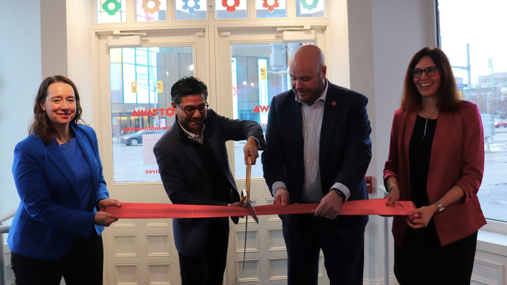 (From left) Kate Binnie of Canadian Heritage, Ottawa-Centre MP Yasir Naqvi, Ottawa Tourism CEO Michael Crockatt and VP of destination development Catherine Callary. (Photo by Mia Jensen)